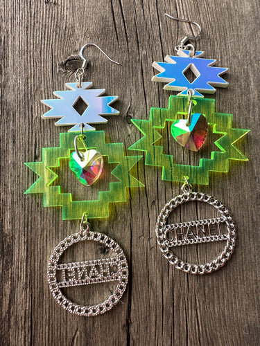 Acrylic Aztec earrings